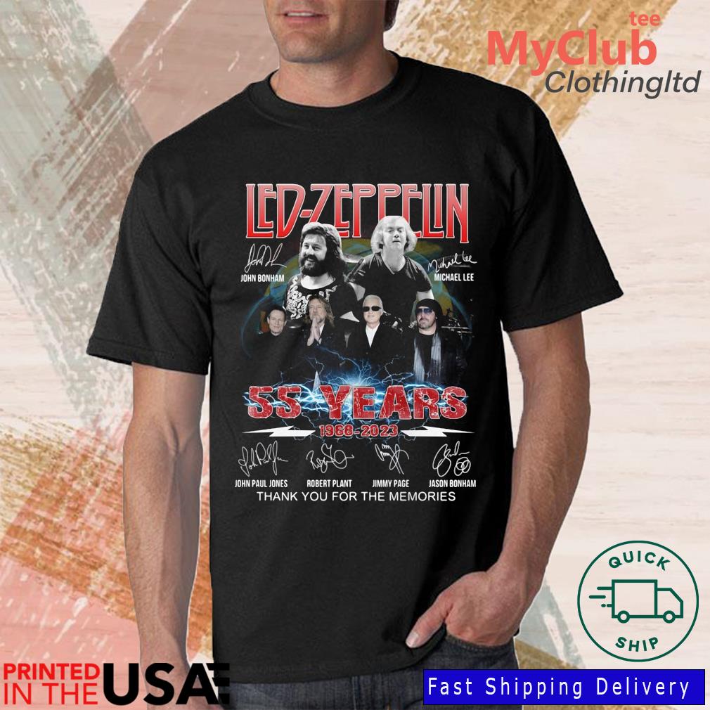 Led-Zeppelin 55 Years 1968 2023 Signatures Thank You For The Memories Shirt