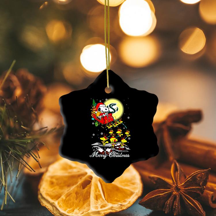 Santa Snoopy And Woodstock Sacramento State Hornets Ugly Christmas Ornament ornament bong hoa