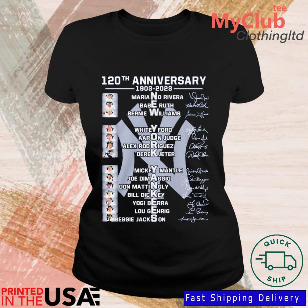 120th Anniversary New York Yankees Memebers signature 2023 shirt - Limotees