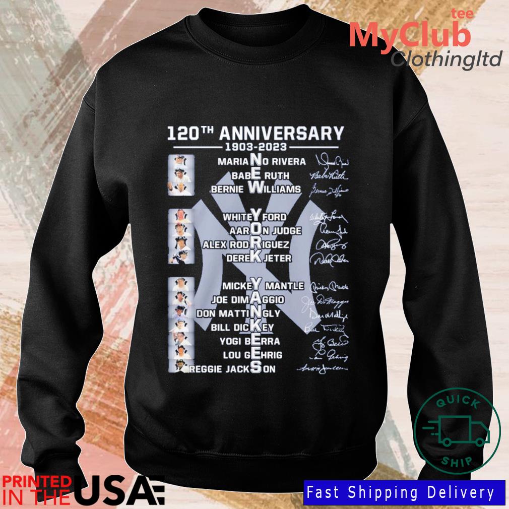120th Anniversary New York Yankees Memebers signature 2023 shirt - Limotees