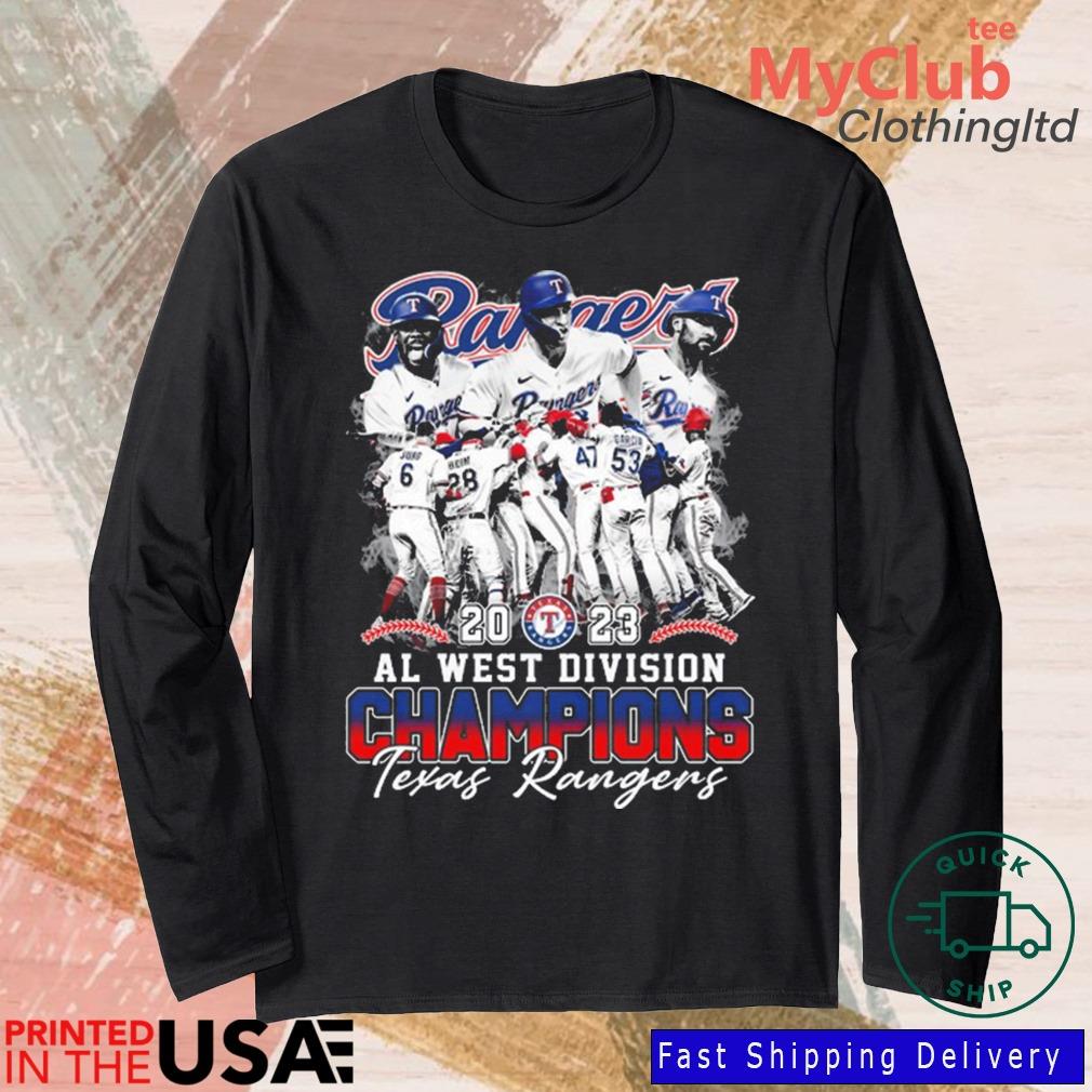 Official texas Rangers Al West Division Champions 2023 Players T-Shirt,  hoodie, tank top, sweater and long sleeve t-shirt