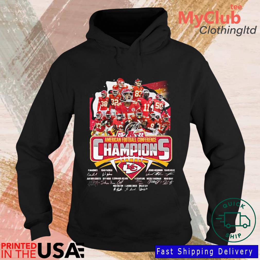 Official kansas City Chiefs American Football Conference Champions 2022  signatures shirt, hoodie, sweater, long sleeve and tank top