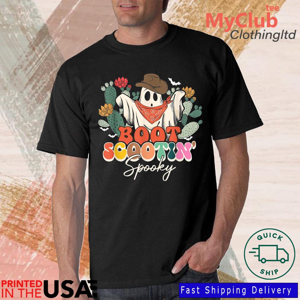 Boot Scootin' Spooky Country Cactus Ghost Boo Haw Halloween Shirt