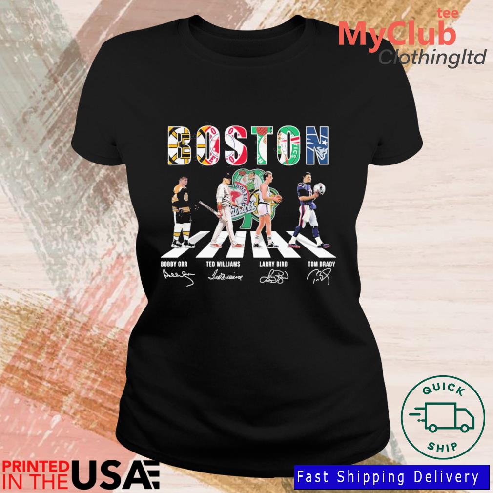 Boston Sport Team Ted Williams Tom Brady Larry Bird and Bobby Orr  signatures shirt - Guineashirt Premium ™ LLC