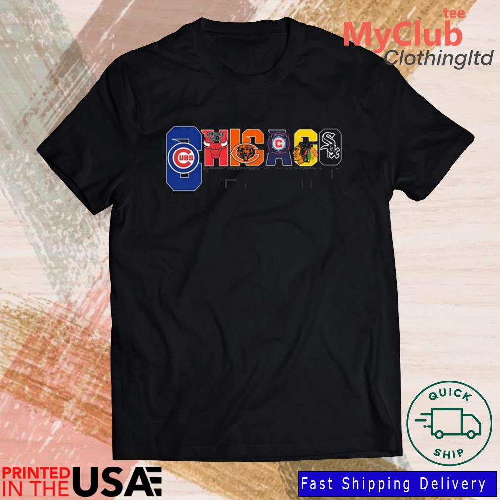 Chicago Cubs White Sox Bears Bull Blackhawks City Champions T