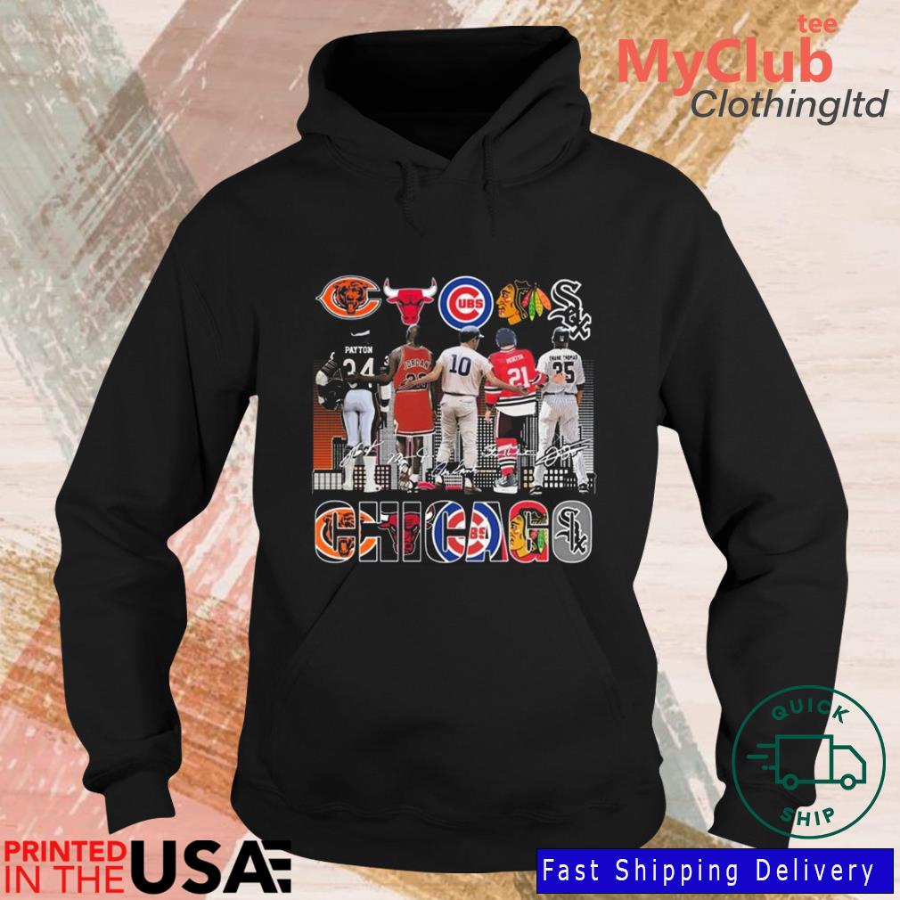 Chicago payton jordan ron santo mikiya and thomas skyline signature shirt,  hoodie, sweater, long sleeve and tank top