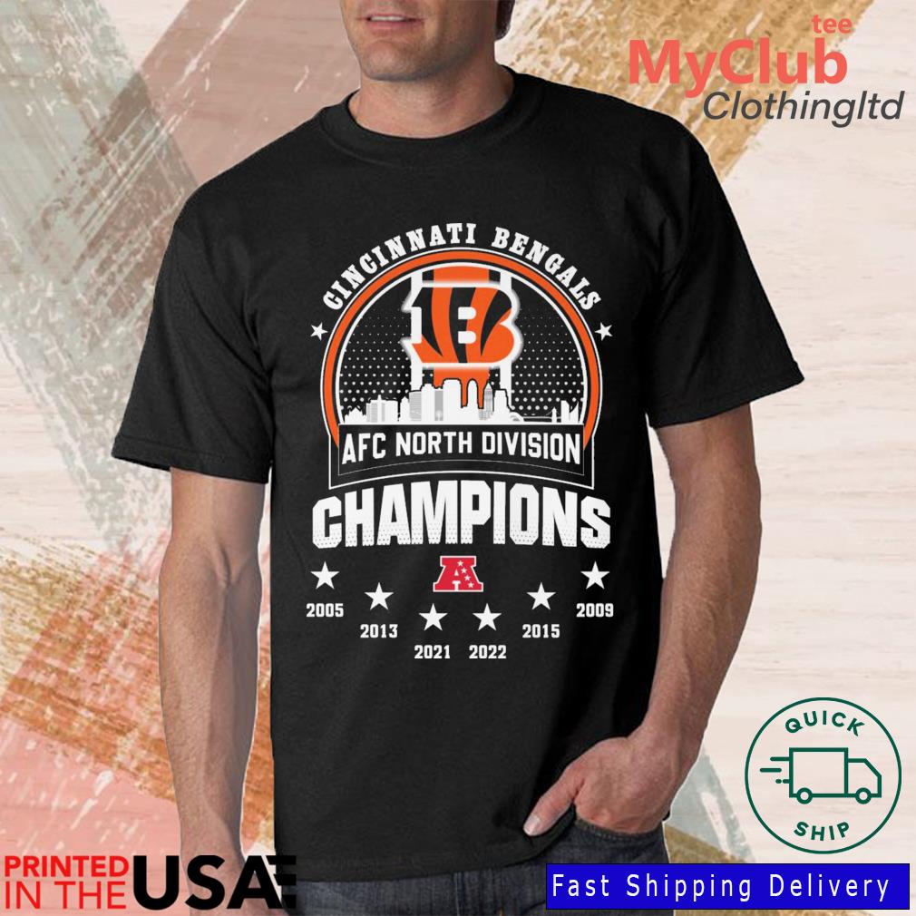 Cincinnati Bengals 2022 AFC North Division Champions Skyline Shirt