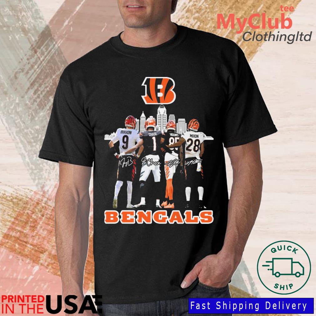 Cincinnati Bengals City Joe Burrow Ja'Marr Chase Tee Higgins And Joe Mixon  Signatures shirt, hoodie, sweater, long sleeve and tank top