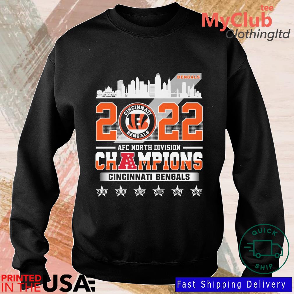 Cincinnati Bengals City Skyline 2022 AFC North Division Champions shirt,  hoodie, sweater, long sleeve and tank top