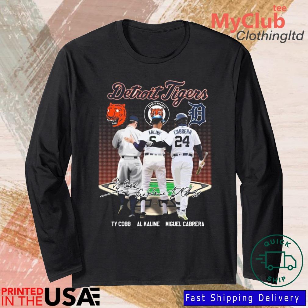 Detroit Tigers Legends Ty Cobb Al Kaline Cabrera Signatures 2023  T-shirt,Sweater, Hoodie, And Long Sleeved, Ladies, Tank Top