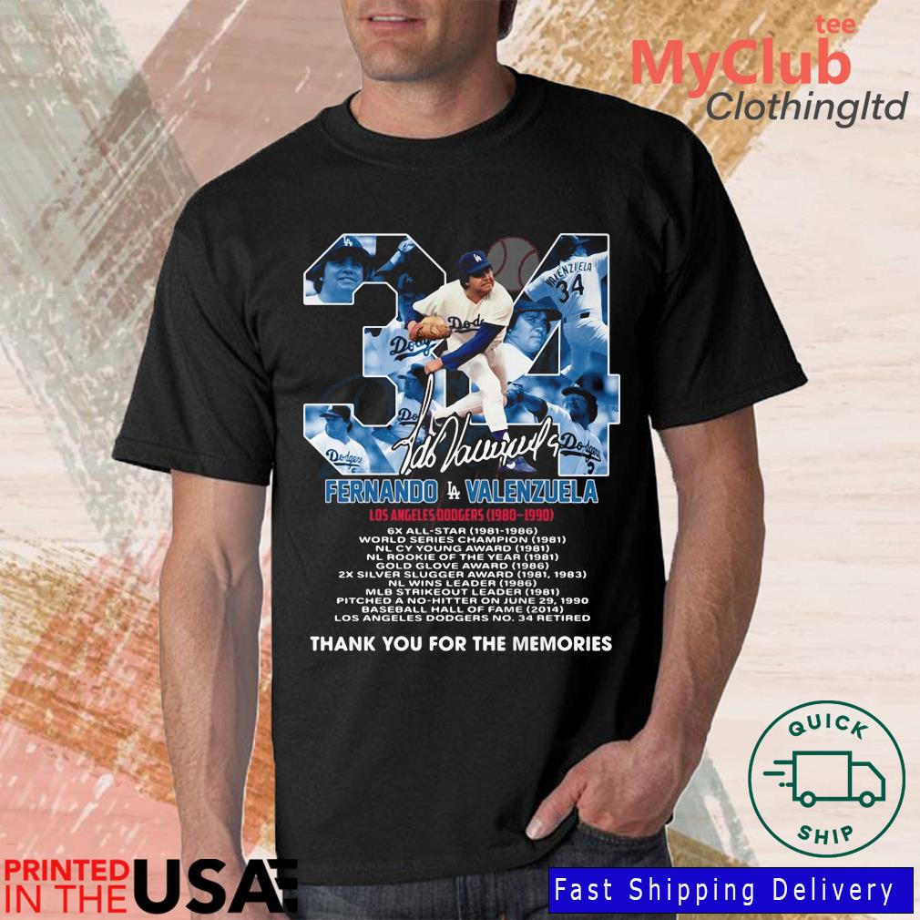 Official Fernando Valenzuela August 12, 2023 Los Angeles Dodgers Thank You  For The Memories T-Shirt, hoodie, sweater, long sleeve and tank top