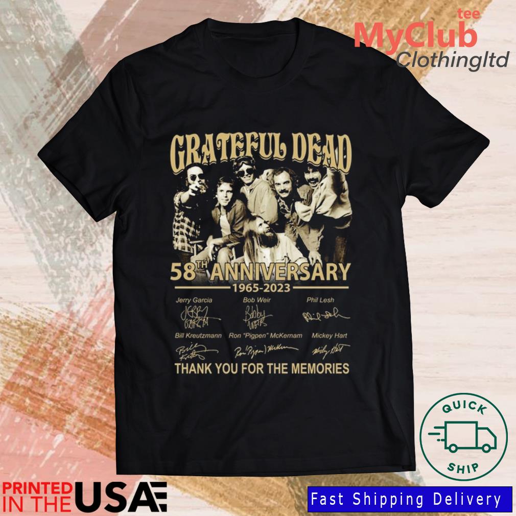 Grateful Dead 58th Anniversary 1965 2023 Thank You for the memories  signatures shirt - Limotees