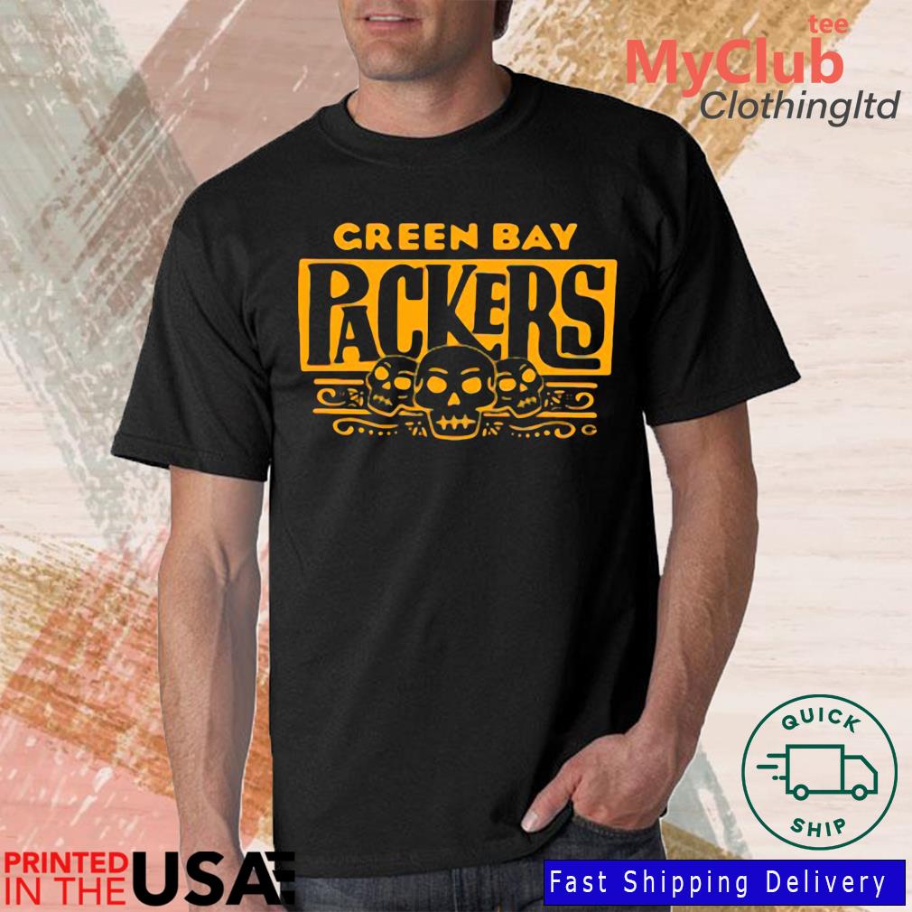 Green Bay Packers Halloween Packers Sugar Skull Youth T-Shirt