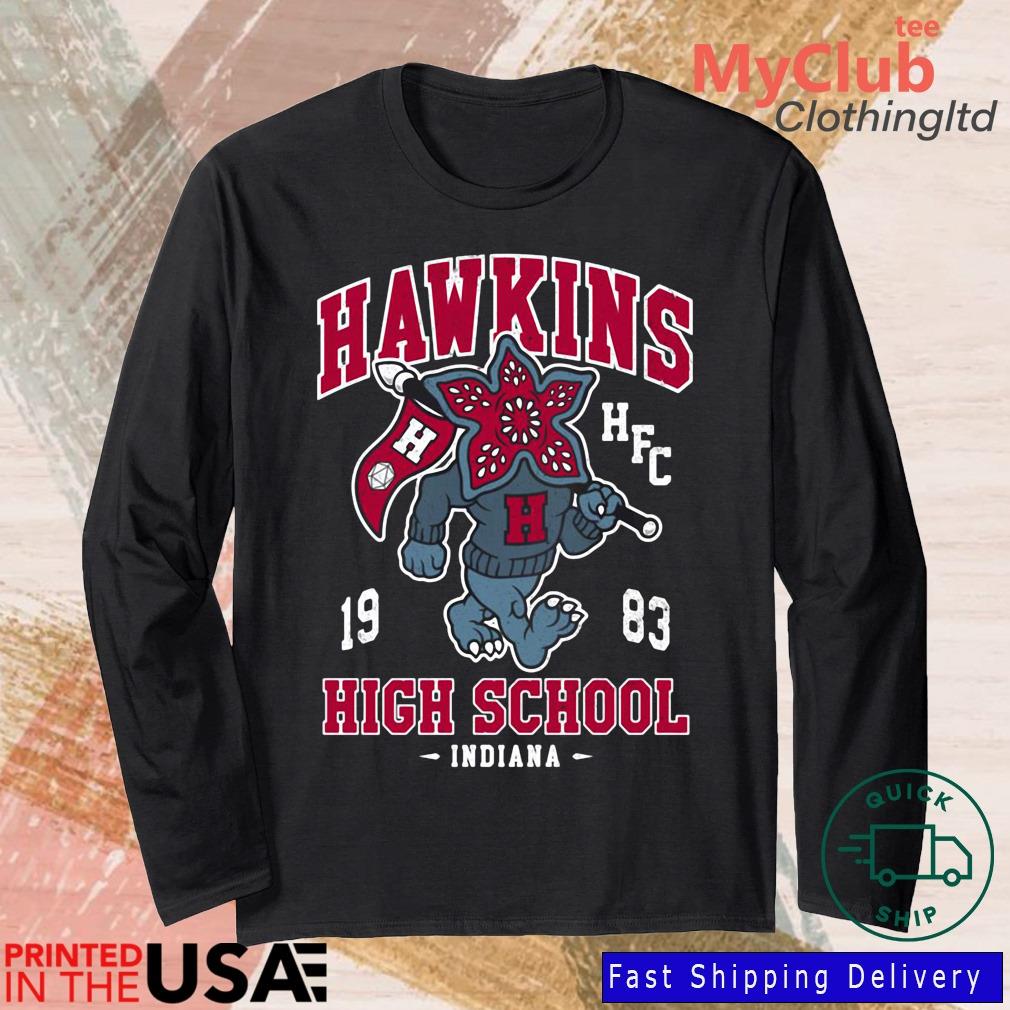 Hawkins High School Vintage Distressed Creepy Cute College Demogorgon  Mascot Shirt, hoodie, sweater, long sleeve and tank top