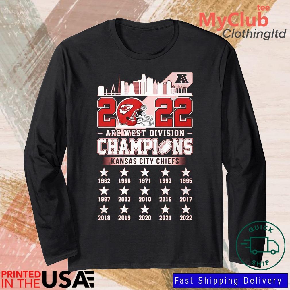 Kansas City Chiefs Go Chiefs 2022 AFC West Division Champions 1962-2022  shirt, hoodie, sweater, long sleeve and tank top