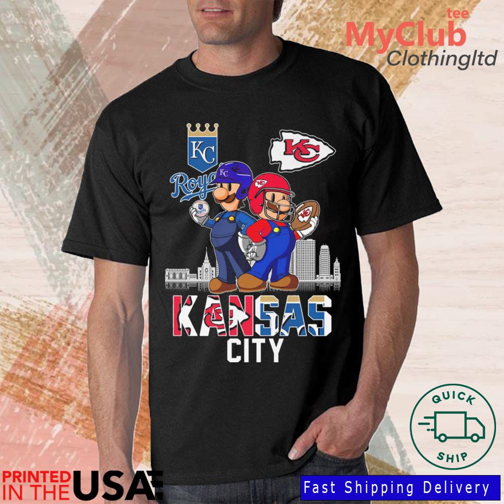 Kansas City Royals And Chiefs Super Mario Shirt, hoodie, sweater