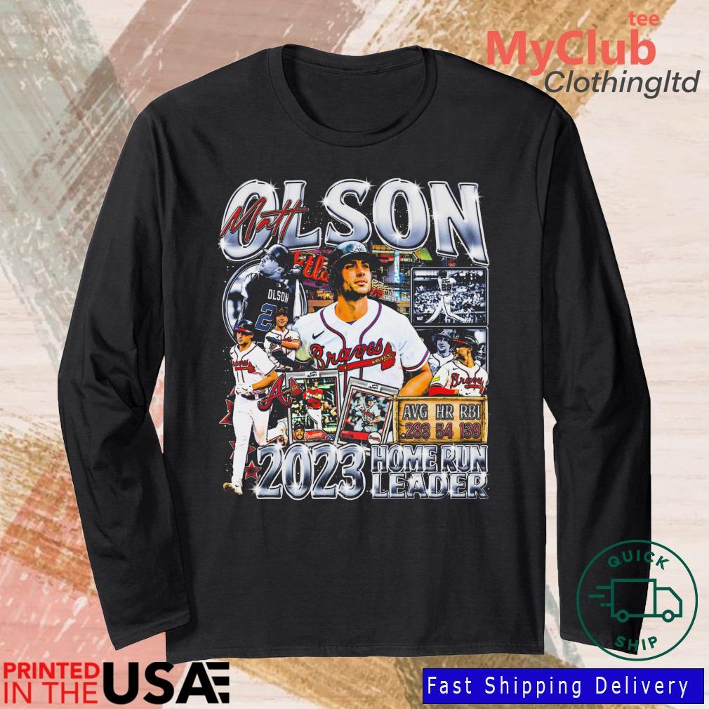 Matt Olson Atlanta Braves baseball 2023 home run leader signature shirt,  hoodie, sweater, long sleeve and tank top