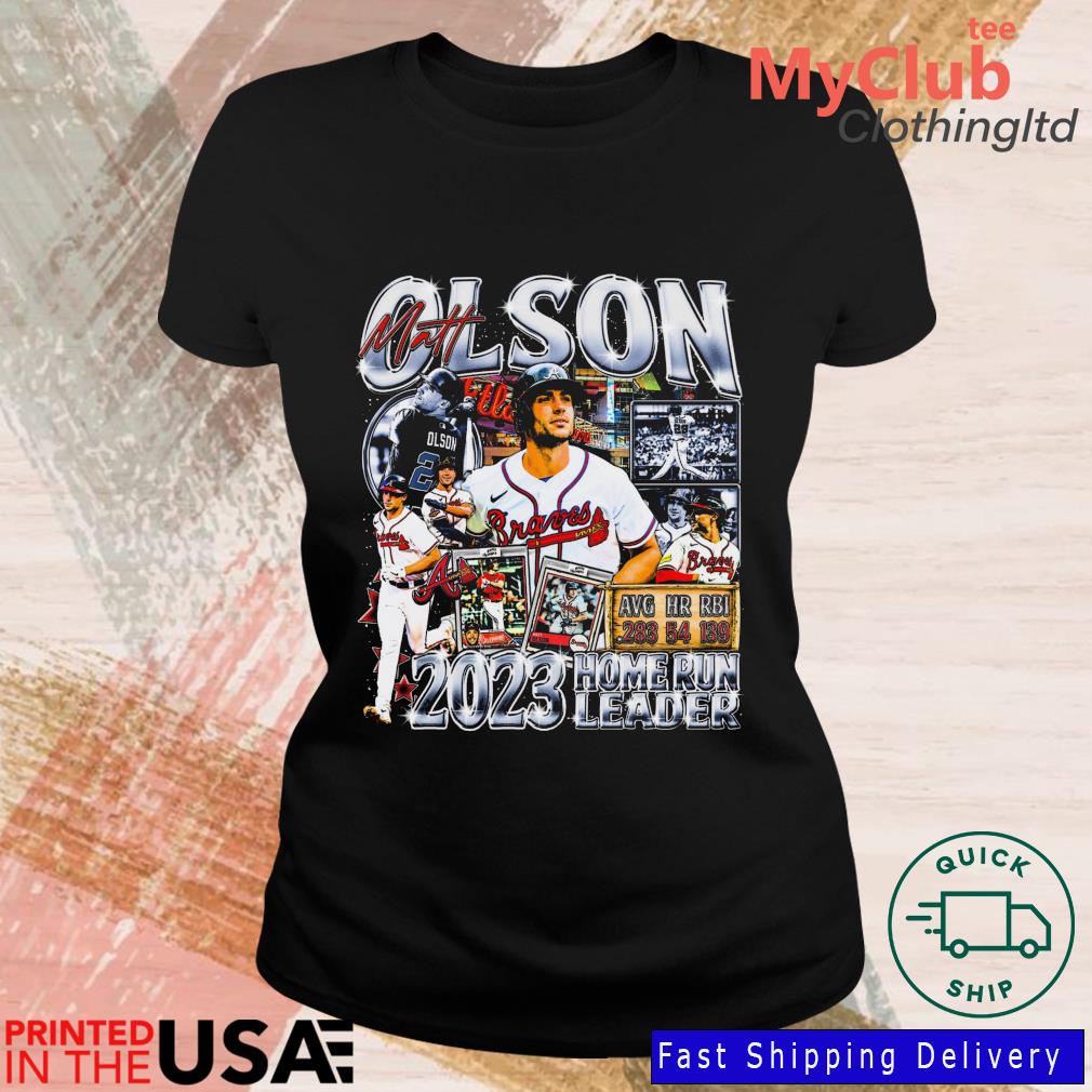 Matt Olson Atlanta Braves baseball 2023 home run leader signature shirt,  hoodie, sweater, long sleeve and tank top