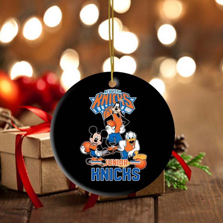 Mickey Goofy Donald Loves New York Knicks Basketball Fans Ornament