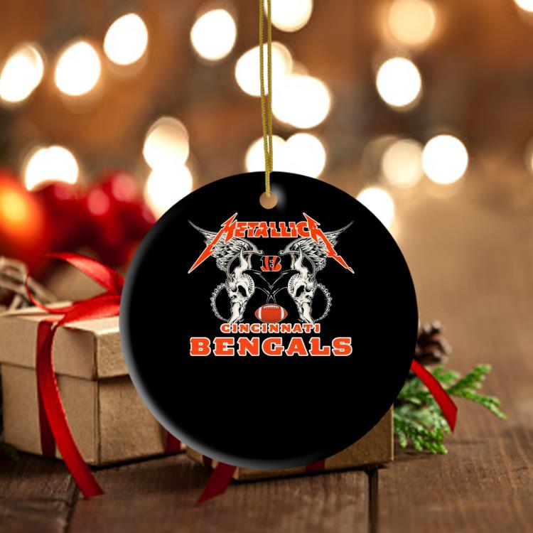 NFL Cincinnati Bengals Logo Black Metallica Wings Ornament