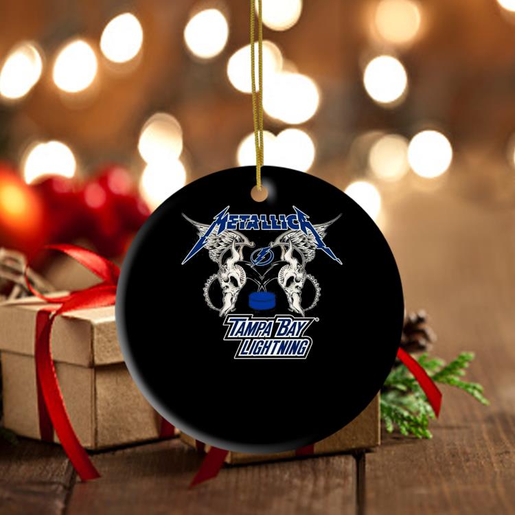NHL Tampa Bay Lightning Logo Black Metallica Wings Ornament