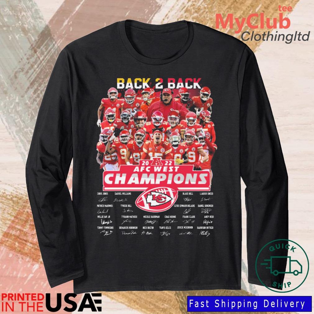 Back 2 back 2022 AFC west champions signatures shirt - Guineashirt Premium  ™ LLC