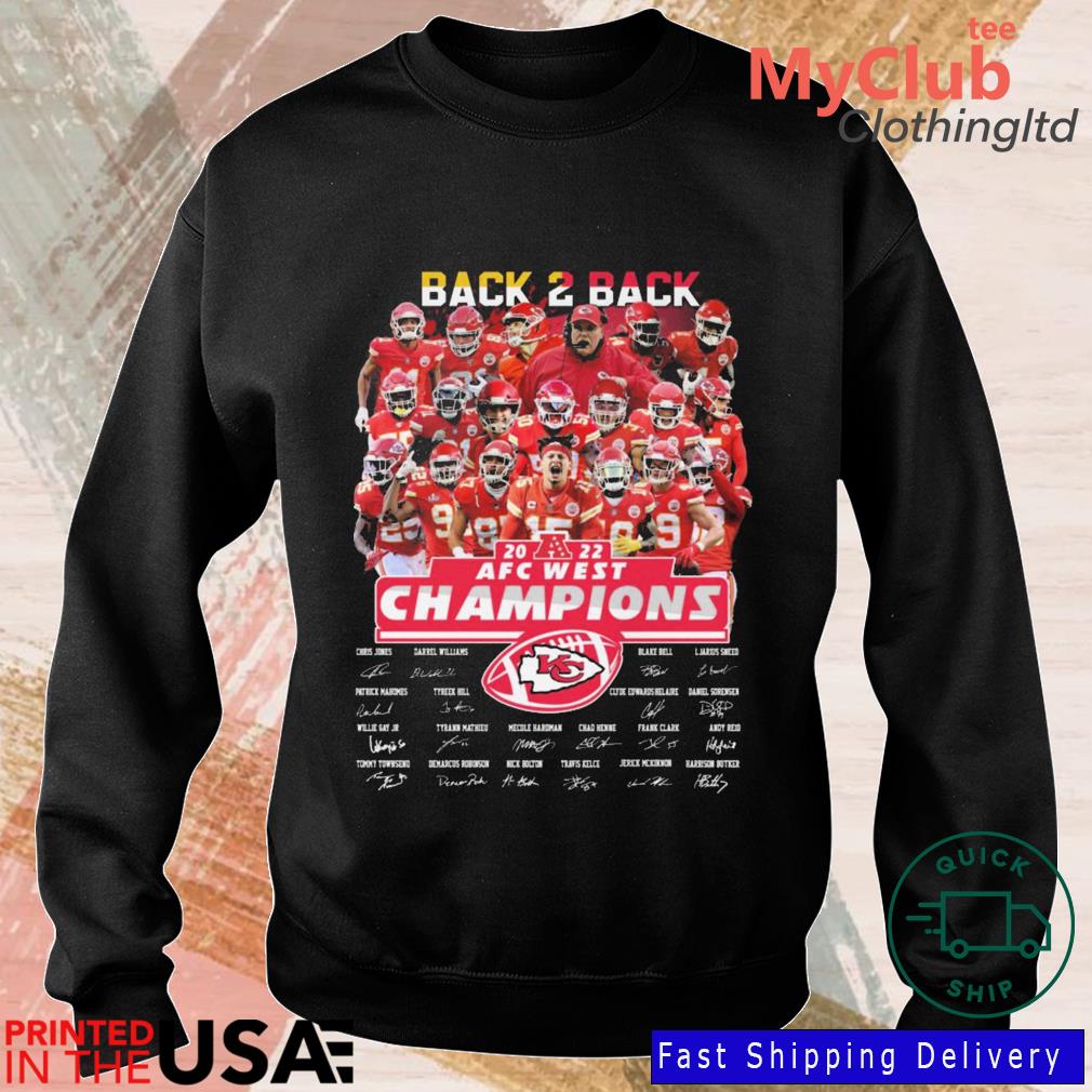 Back 2 back 2022 AFC west champions signatures shirt - Guineashirt Premium  ™ LLC