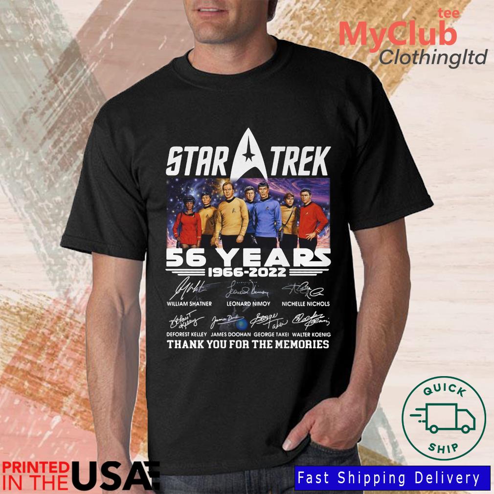 Official Star Trek 56 Years 1966 2022 Signatures Thank You For The Memories Shirt