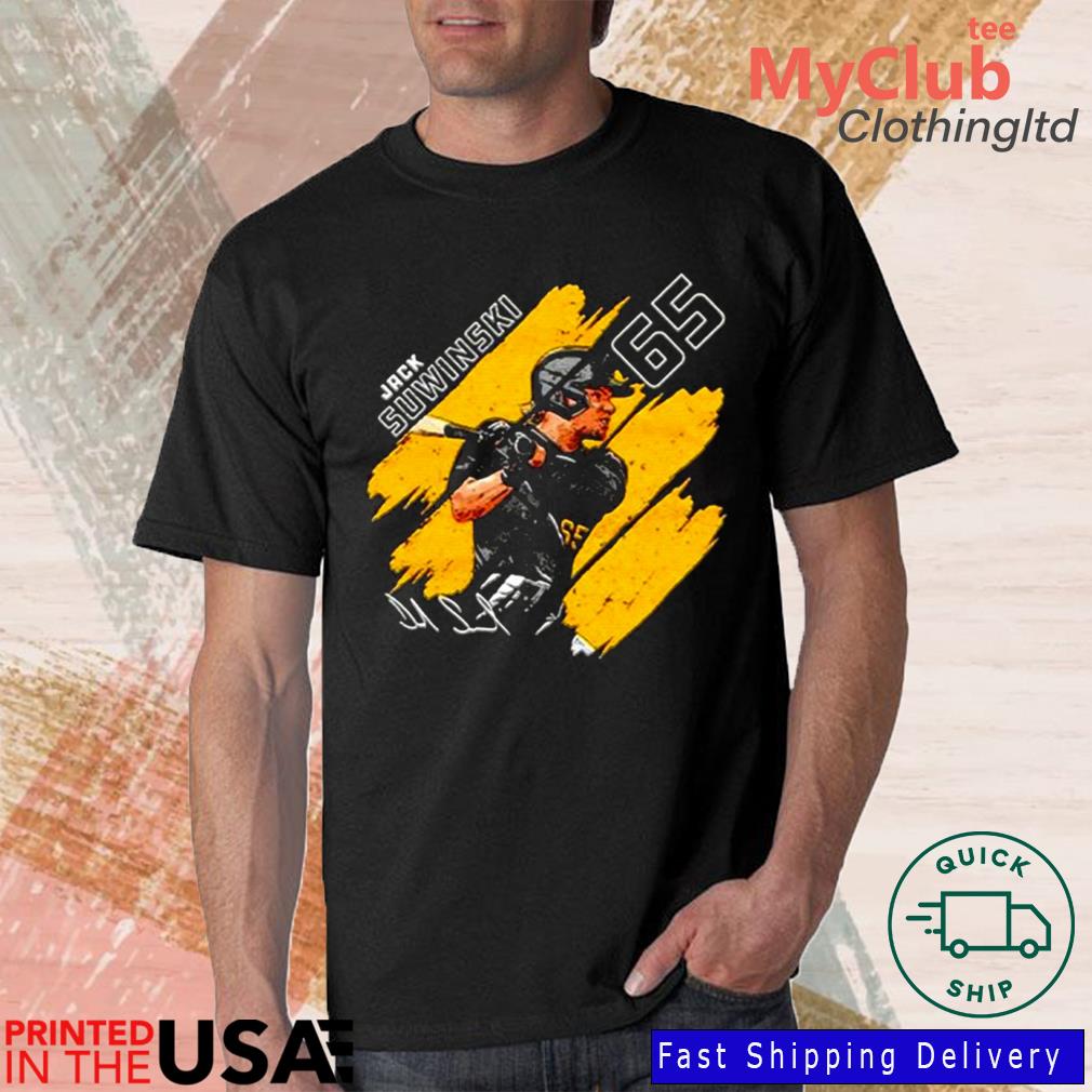 Jack Suwinski Pittsburgh Pirates 65 signature stripes t-shirt - Yesweli