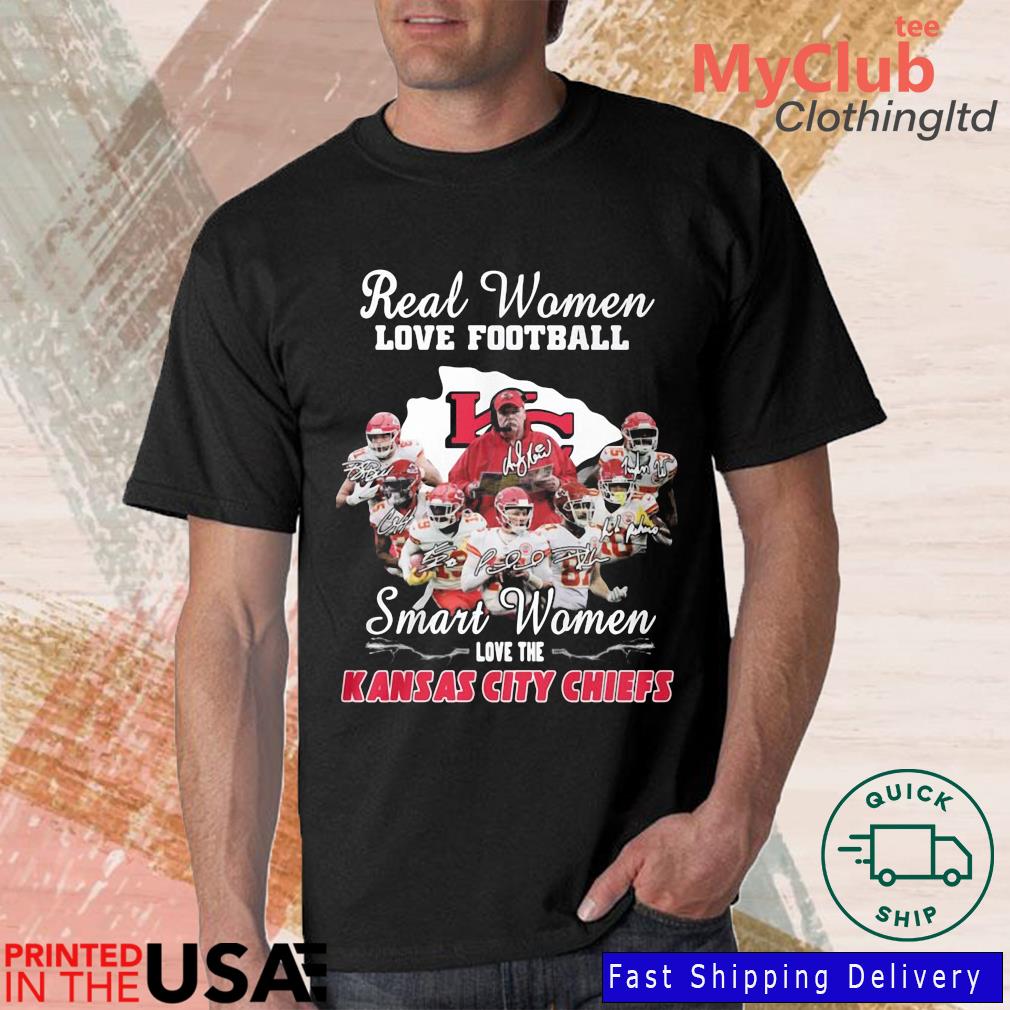 Real Women Love Football Smart Women Love The Kansas City Chiefs Champions  T-Shirt - Yesweli