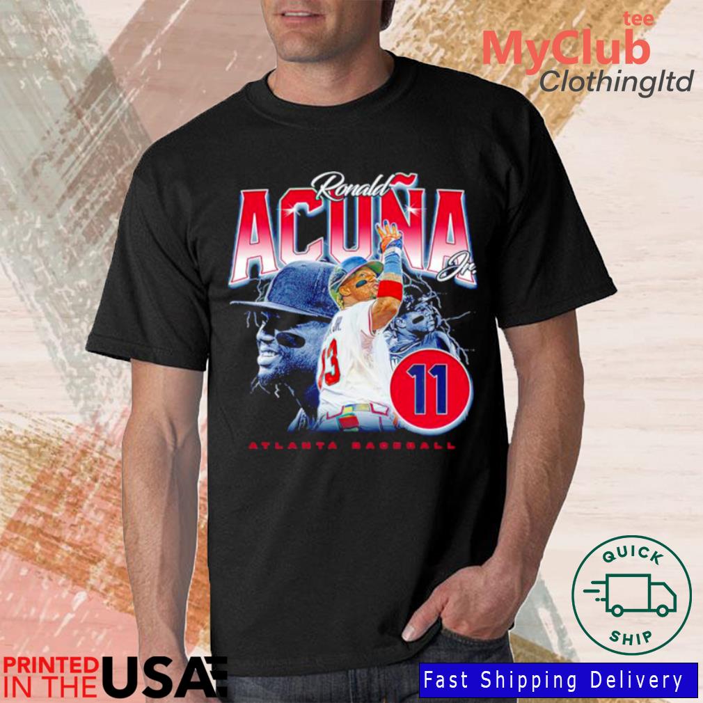 Ronald Acuña Jr. Atlanta Braves retro signature lightning shirt, hoodie,  sweater, long sleeve and tank top