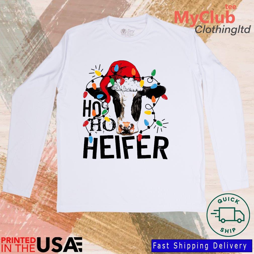 Santa Cow Ho Ho Heifer Christmas Lights Sweater 244646687_194594102790085_1199470048251885811_n