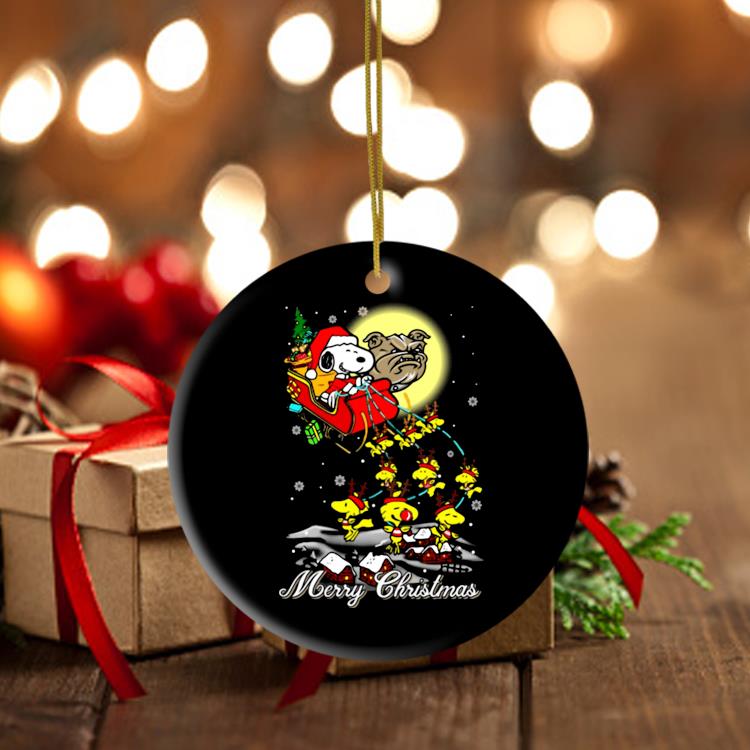 Santa Snoopy And Woodstock Bryant Bulldogs Christmas Ornaments
