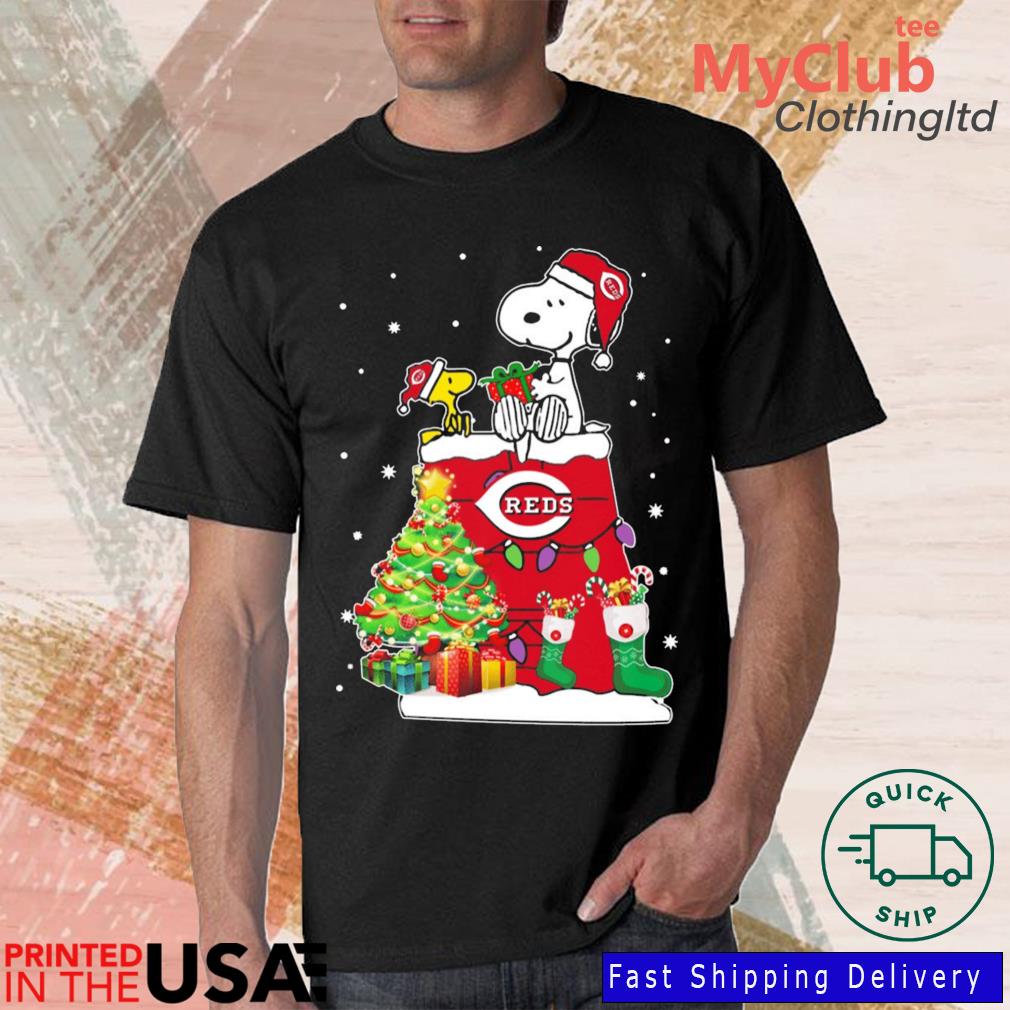 Snoopy And Woodstock Cincinnati Reds Merry Christmas sweater