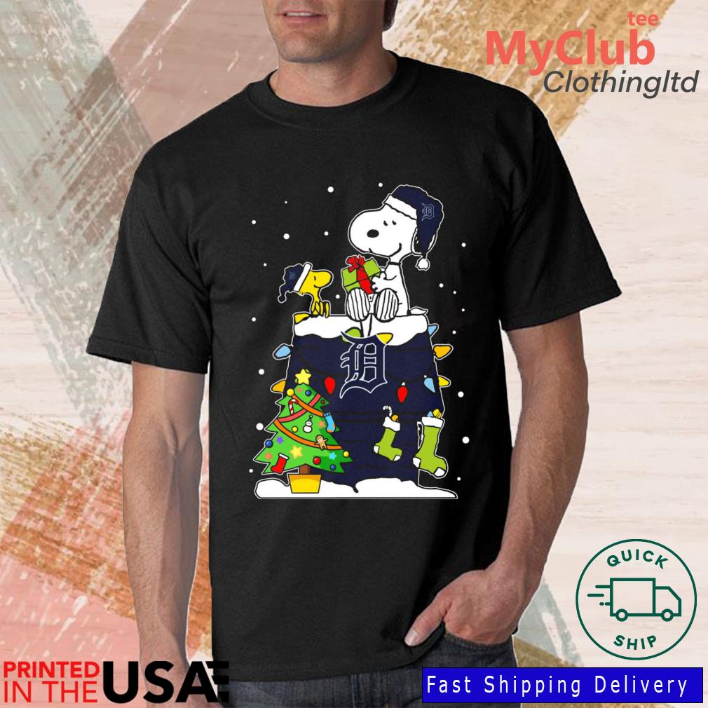 Snoopy And Woodstock Detroit Tigers Merry Christmas sweater