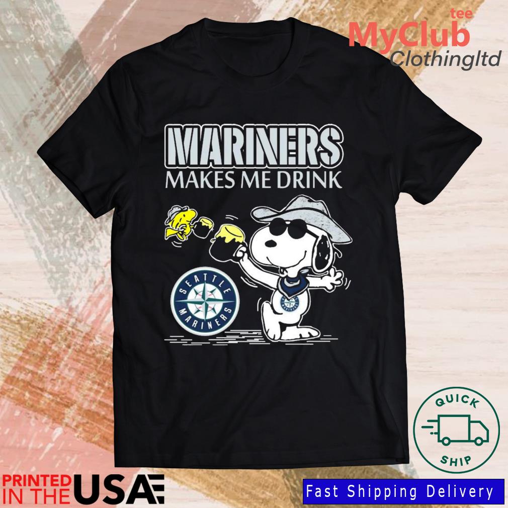 Snoopy And Woodstock Seattle Mariners Makes Me Drinks Shirt, hoodie,  sweater, long sleeve and tank top