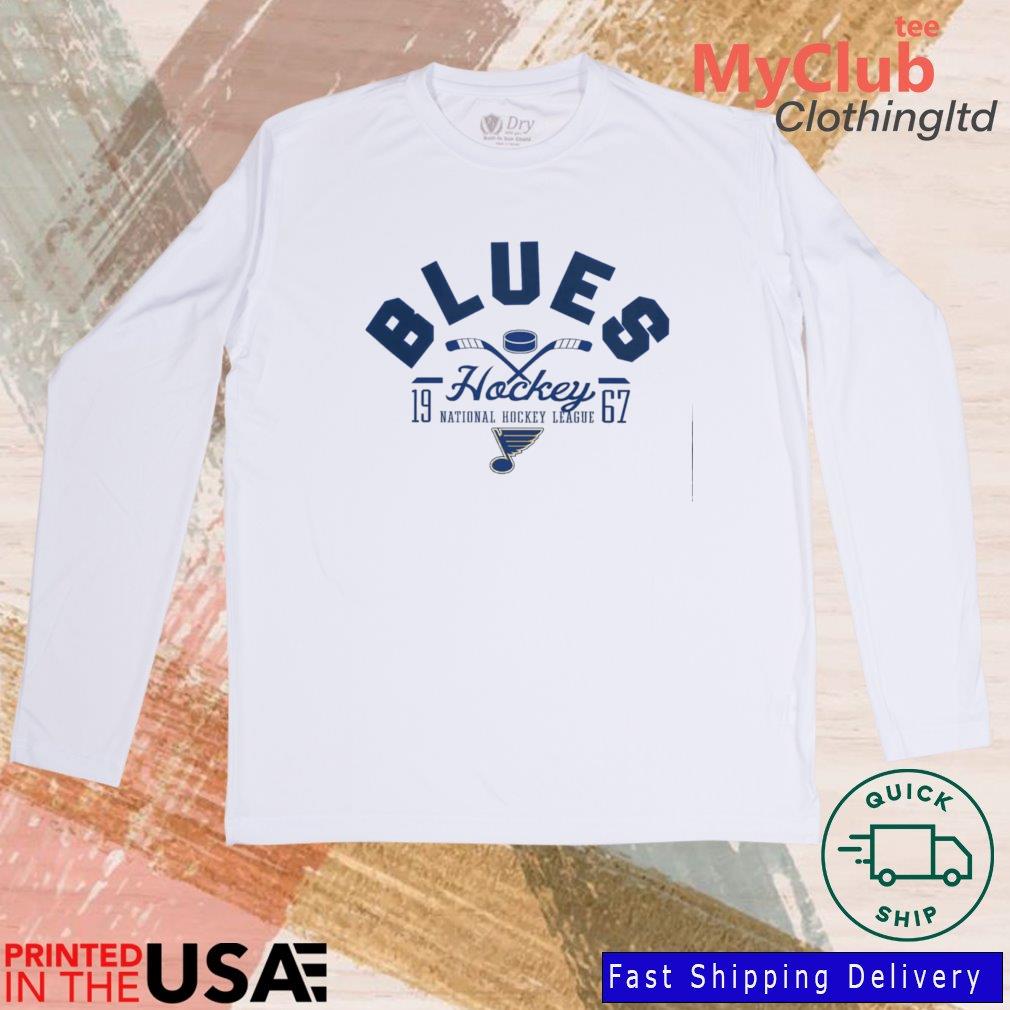 Men's Starter White St. Louis Blues Half Puck T-Shirt Size: Small