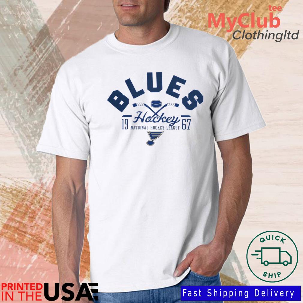 Men's Starter White St. Louis Blues Half Puck T-Shirt Size: Small