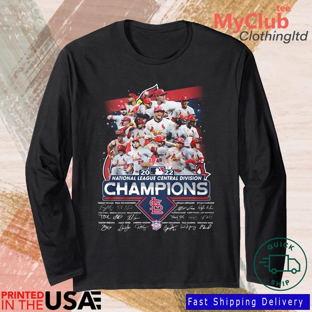 Premium official St Louis Cardinals 2022 Nl central division champions  signatures shirt, hoodie, sweater, long sleeve and tank top