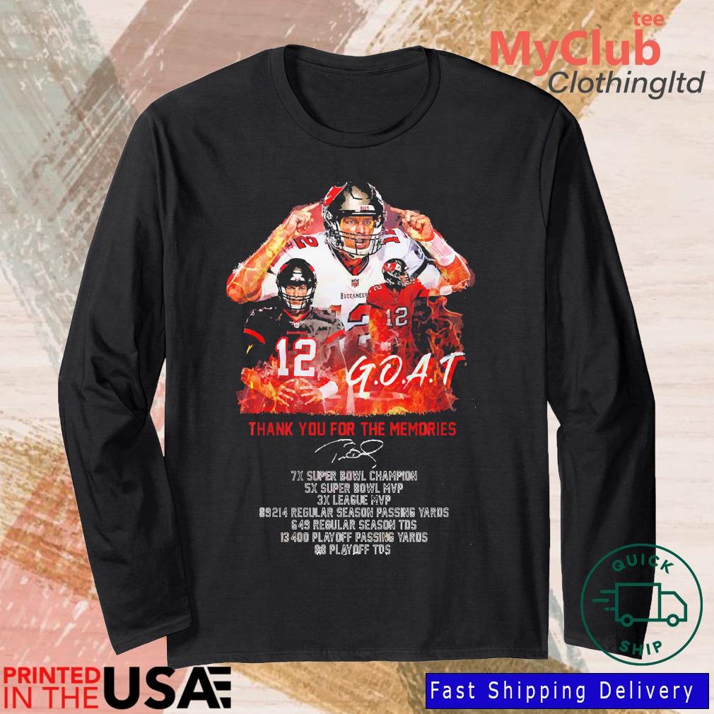 Tampa Bay Buccaneers Tom Brady GOAT shirt, hoodie, sweater, long sleeve and  tank top