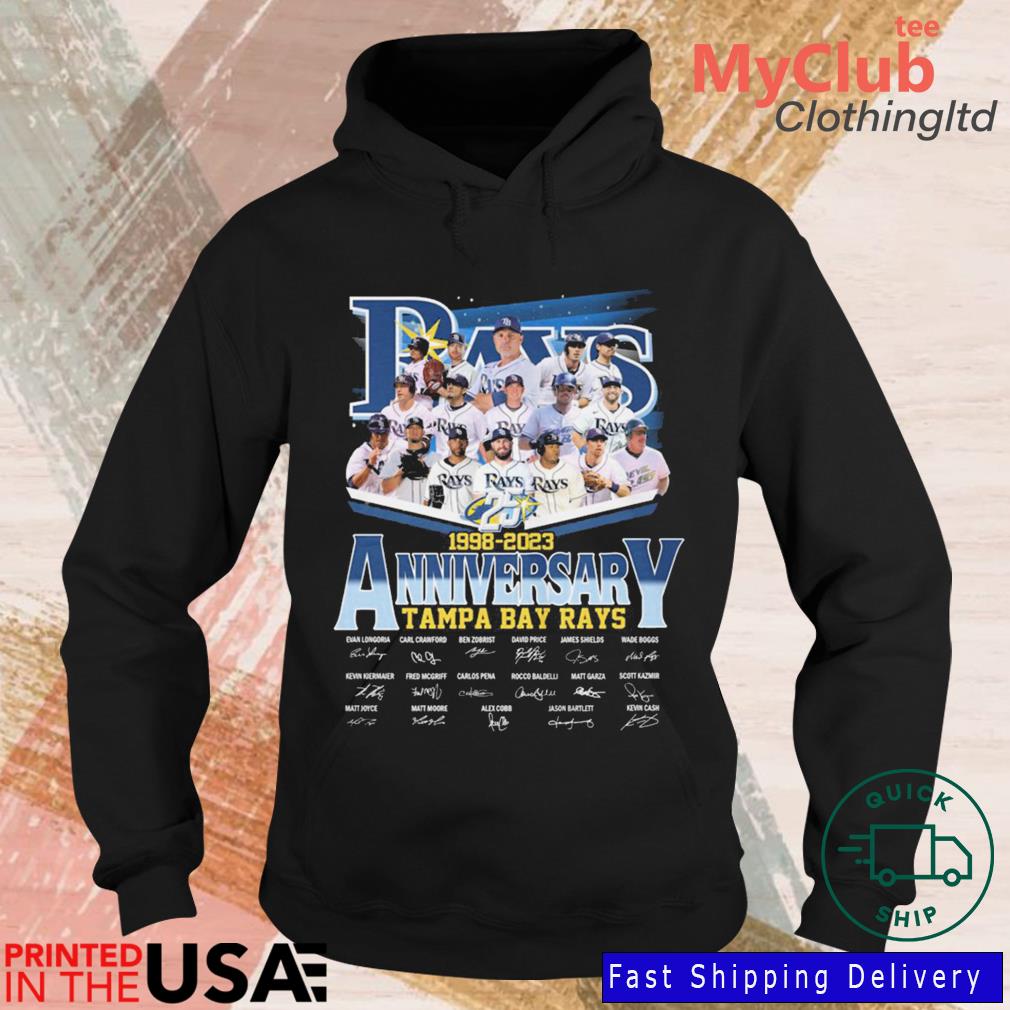 Official Tampa bay rays 25th anniversary 1998-2023 shirt, hoodie