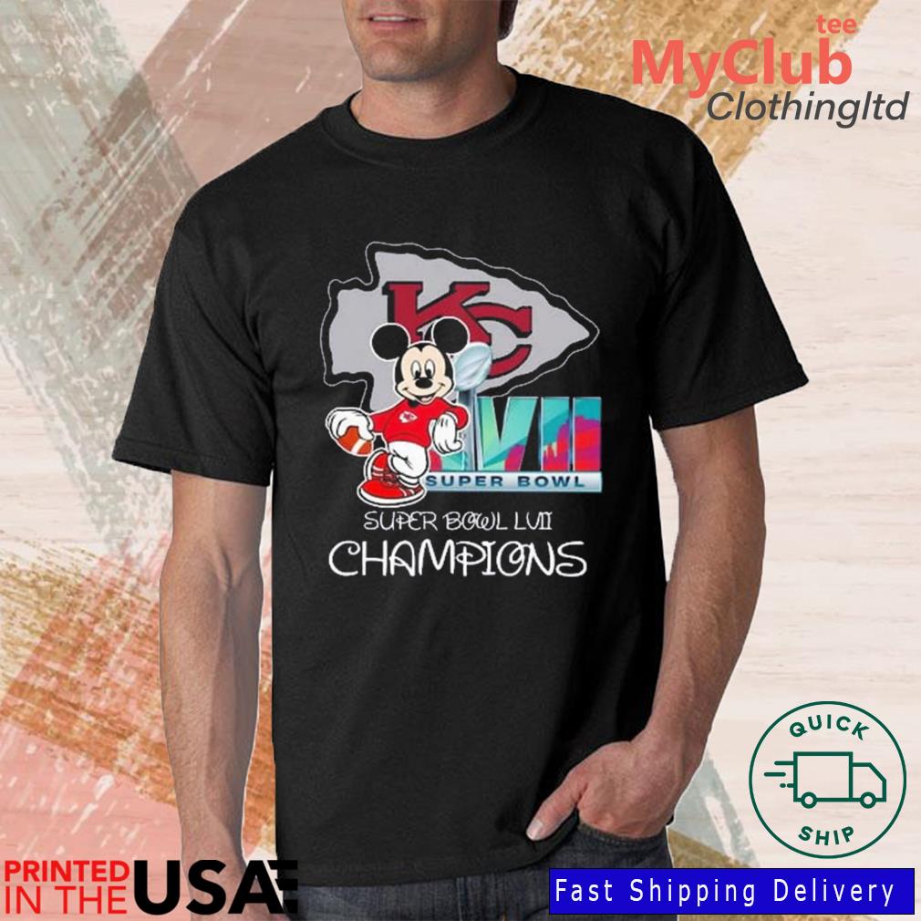 Mickey Mouse Hiphop x Kansas City Chiefs Champions Super Bowl LVII 2023  Unisex T-Shirt - REVER LAVIE