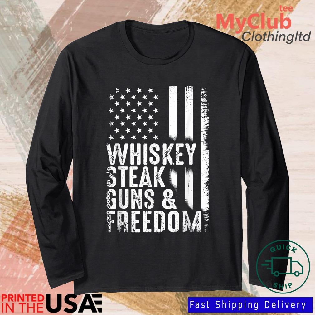 Whiskey Steak Gun ' Freedom American Flag 4th Of July 2022 Shirt 244921663_303212557877375_8748051328871802726_n